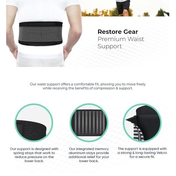 Back Brace For Men and women One Size Fits All Adjustable - Picture 3 of 6